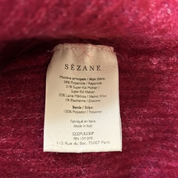 SEZANE kid mohair/wool ruffle ballon sleeve sweater size  M - Picture 8 of 8